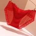 thumbnail image 4 of Panties for Women,Elegant Transparent Lace Seamless Underwear For Women Soft Comfortable Triangle Panties Design,Womens Underwear,Red,L, 4 of 4