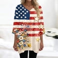 thumbnail image 6 of JoveMarine Women's V-Neck 3/4 Sleeve Tunic Top with Pockets Independence Day Printed Mid-Length Blouse Casual Summer Shirt for Patriotic Holiday Daily Wear Multicolor M, 6 of 7