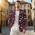 thumbnail image 3 of Uorisanigo Men's Casual Lightweight Blazer Size 5XL Long Sleeve Casual Blazer Jacket Knit Blazers Suit Jackets Mens Valentines Jacket Suit, Valentines Pink Heart, 3 of 6
