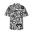 thumbnail image 4 of Pattern With Numbers Men's 3d Print Casual Button Down Shirts, Novelty Hawaiian Short Sleeves 3xl, 4 of 8