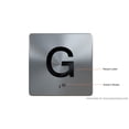 thumbnail image 3 of Ground Elevator Jamb (G) Plate Sign (Lobby Elevator JAMB) with Braille and Raised Number-Elevator Floor Number Sign (Silver), 3 of 4