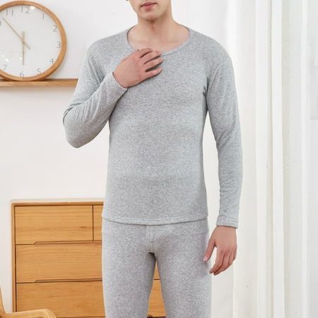 

GXSR 2Pcs/Set Men s Thermal Underwear Set Microfiber Soft Fleece Lined Long Johns Winter Warm Base Layer Top & Bottom