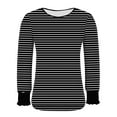 thumbnail image 4 of Ashirexll Womens Long Sleeve Tops Casual Winter Tops for Non Positioning Print Round Neck Base Layer Comfortable T-Shirt, 4 of 6