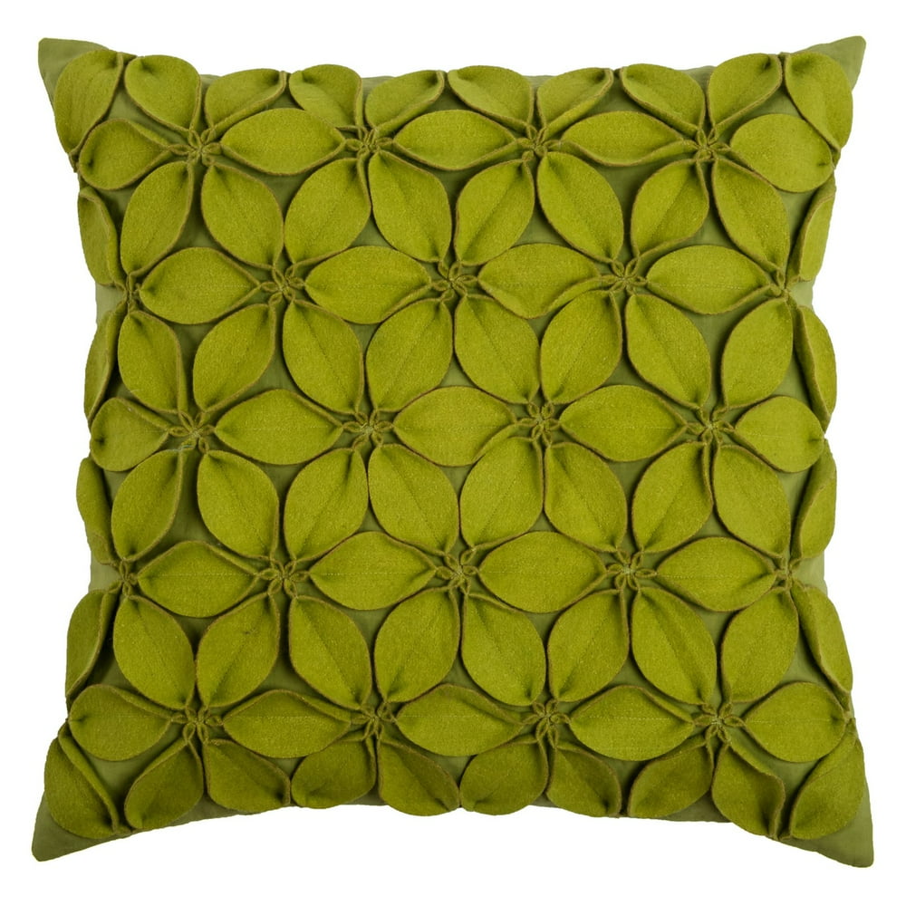 Rizzy Home Decorative Poly Filled Throw Pillow Solid Botanical Petals