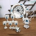 thumbnail image 2 of AMLESO 8 PCS European Decanter Set With Cups And Tray White Blue, 2 of 8