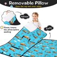 thumbnail image 3 of Excavator and Crane Blue Pattern Teens Toddler Nap Mat with Pillow, Sleeping Mat Bag for Preschool Daycare 60"x20", 3 of 6