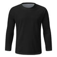 thumbnail image 6 of Mens T-Shirts Autumn Winter Solid Color Round Neck Long Sleeve Loose Casual Tops Tee Shirts Streetwear, 6 of 6
