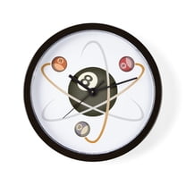 CafePress - Billiard Atom - 10" Quartz Analog Battery-Powered Modern Wall Clock, Unique