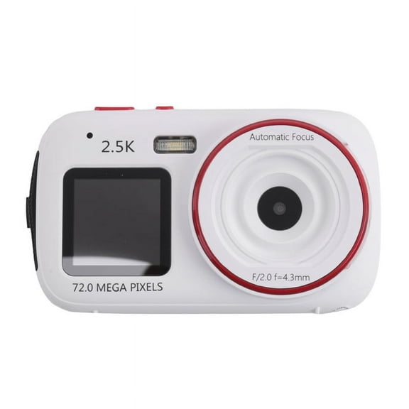 Digital Camera 16x Zoom Dual Screen 72MP HD Camera with MP3 Player Function Auto Focus Camera for Kids White