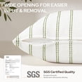 thumbnail image 4 of Decorative Sage Green Throw Pillow Covers 20x20 Set of 2, Striped Textured Farmhouse Pillow Covers, Soft Chenille Cushion Covers for Couch Sofa Bed Home Decor, 4 of 6