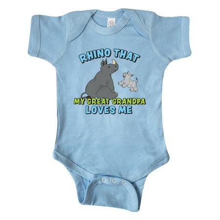 

Inktastic Rhino That My Great Grandpa Loves Me with Cute Rhinos Gift Baby Boy or Baby Girl Bodysuit