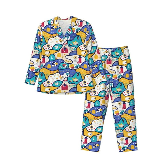 KLL tractor and garden Sleepwear Mens Flannel Pajamas,Long Cotton Pj Set-Large