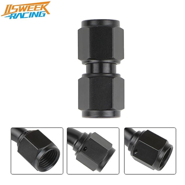 Universal Anodized Aluminum Black Female Thread Straight Swivel Socket Fitting Adapter Union Hose End Pipe Connectors~3104