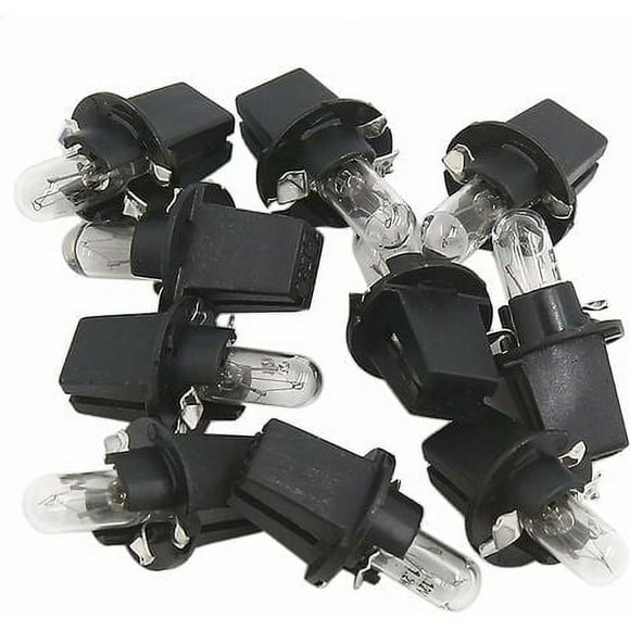 10x DC 12V 1.2W T5 Yellow Clear Dashboard Lights for Car Interior