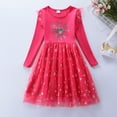 thumbnail image 5 of Hifoo Long Sleeve Girls Party Dress Snowflake Embroidery Gown Holiday Winter Formal Occasions Special Events Birthday Kids Christmas Solid Color O-Neck Dresses, 5 of 9
