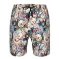 thumbnail image 4 of Kdxio Colorful Flowers Pattern Mens Casual Shorts - Drawstring Summer Beach Sports Shorts for Men, 4 of 9