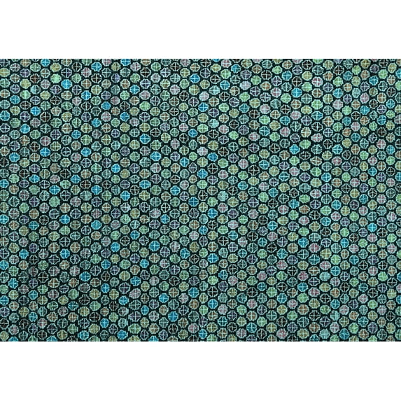 Ahgly Company Indoor Rectangle Abstract Light Blue Modern Area Rugs, 7' x 9'