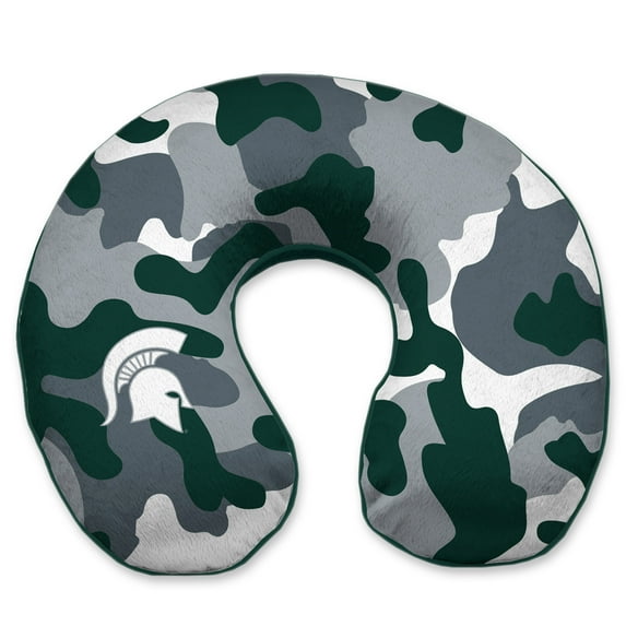Michigan State Spartans Camo Memory Foam Travel Pillow