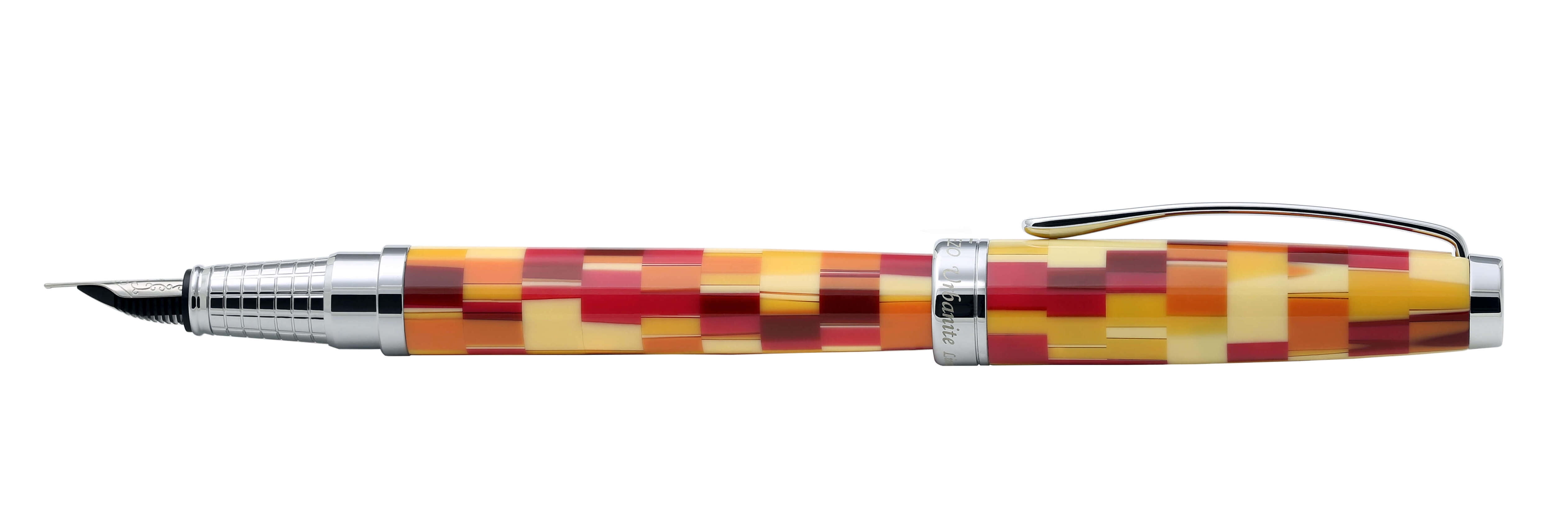 Xezo Urbanite I Acrylic  Brass Fountain Pen (Fine Nib) - Retro Red