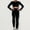 Black, variant on WEIee Legging Sets for Women 2 Piece Women Workout Sets Crewneck Long Sleeve Shirts Sets Elastic High Waist Leggings Suit Solid Fashion Slim Tracksuit Outdoor Sports Sportswear Black L