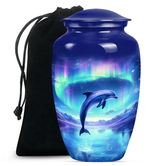 Dolphin Urn for Ashes for Women, Urns for Human Ashes Adult Man, Urns for Human Ashes Adult Female, Large Urn for Female Ashes (Size - 10inch)