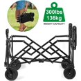 thumbnail image 5 of BEAU JARDIN Collapsible Folding Wagon Utility Beach Wagon Cart Foldable Heavy Duty All Terrain Camping Grocery Push Wagon for Sports Garden Shopping Black, 5 of 9