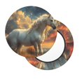 thumbnail image 2 of Balery Starry Sky White Horse Fundas de asiento para taburete de bar redondo de tela de terciopelo ajustables que protegen de arañazos y manchas para sillas de 14 a 17 pulgadas.-12 inch, 2 of 7