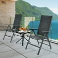 thumbnail image 4 of Costway 2PCS Patio Folding Dining Chairs Aluminum Padded Adjustable Back Gray, 4 of 10