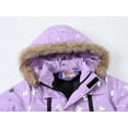 thumbnail image 6 of Wancir Girl's Winter Jacket Long Puffer Coat Fleece Outerwear Jacket with Hood Water Resistant, 6 of 7