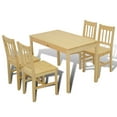 thumbnail image 6 of vidaXL Dining Table and Chairs Natural Pine wood 5 Pieces Durable, 6 of 7