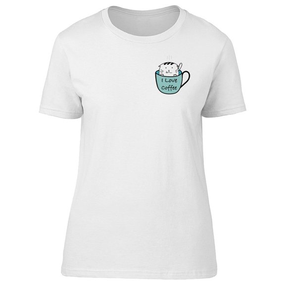 I Love Coffee Cute Kitten Tee Men's -Image by Shutterstock