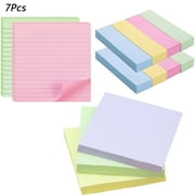 Ibeedow Sticky Notes 7 Pack, Bright Colors Self-Stick Pads, Lined Sticky Notes for Home, Office, Notebook, 3x3
