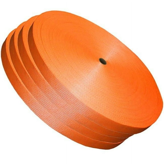 1.25 in. Orange Woven Polyester Strap, 600 ft. Coil - 3835 lbs System Strength - 4 Rolls