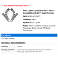 thumbnail image 2 of Front Lower Control Arm Set 2 Piece - Compatible with 2019 Jeep Cherokee, 2 of 2