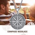 thumbnail image 4 of TANGPOET 925 Sterling Silver Irish Celtic Knot Compass Necklace, 4 of 5