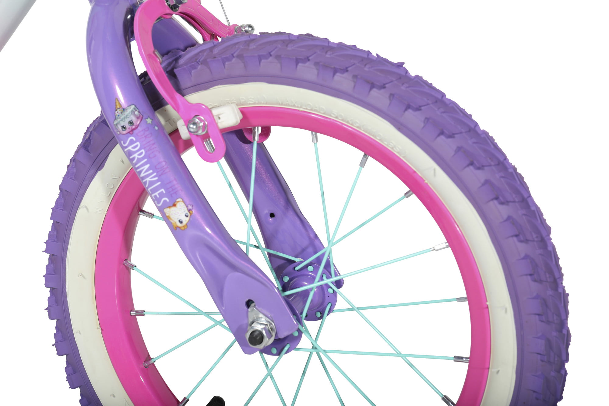 Dynacraft Shopkins Girls Street Bike 18" Purple/Pink/Green/White 
