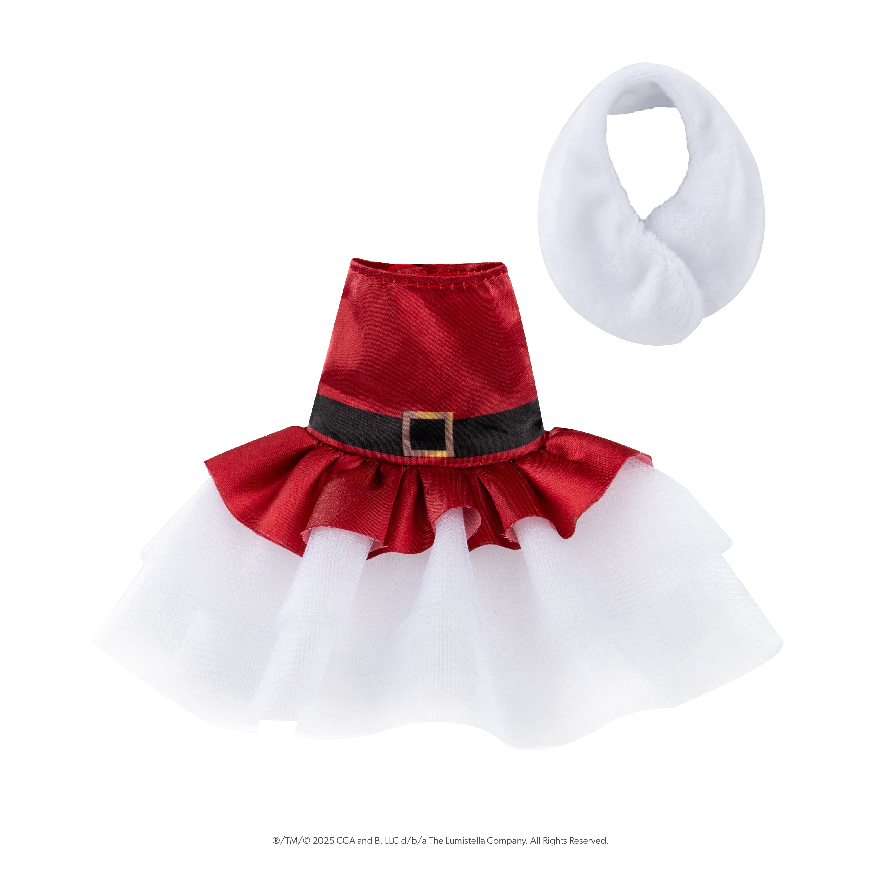 The Elf on the Shelf Claus Couture Fancy Santa Party Dress – Scout Elf Outfit (Scout Elf Not Included)