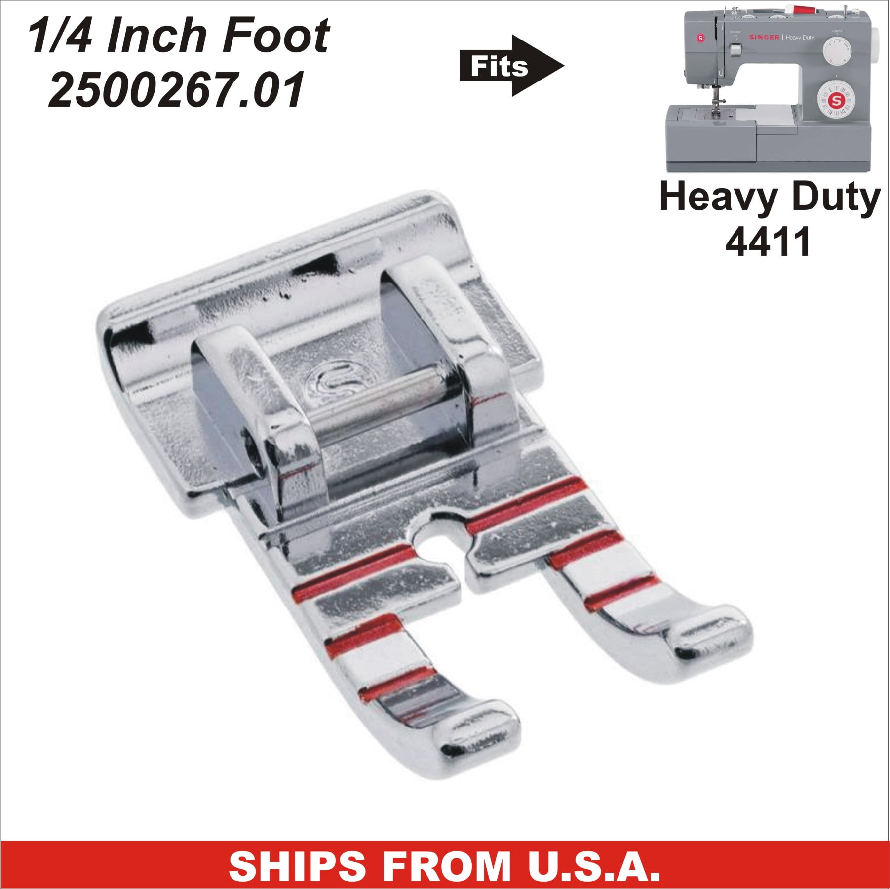 1/4 Inch Quilting Foot Singer Part Number 2500267.01 Fits Singer Heavy