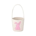 thumbnail image 2 of QuanTara Easter Storage Basket, Woven Cotton Rope Decorative Bin with Bunny Design, Multifunctional Organizer for Toys Eggs Gifts, Home Decor, 9.8x7.9x7.9in, Pink, 2 of 6