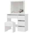 thumbnail image 6 of M optimized Vanity Desk, Makeup Vanity Desk with Touch Light Mirror and Power Outlet, Makeup Table with Stool and 4 Drawers for Bedroom, 6 of 7