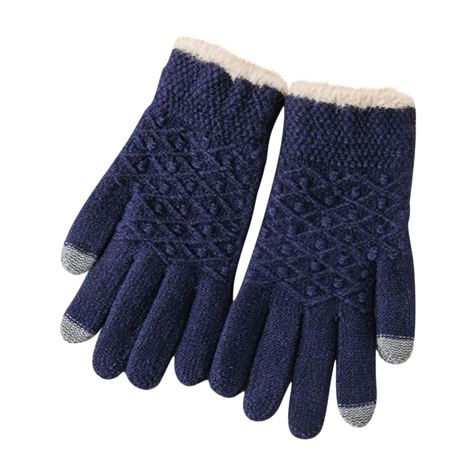 Time and Tru Women's Tech Touch Lined Rib Gloves, Knit, One Size