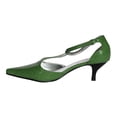 thumbnail image 2 of Ferwind Women's Kitten Heel T-Strap Sandals Polka-dot Assorted Colors Adult Green 12 Wide, 2 of 5