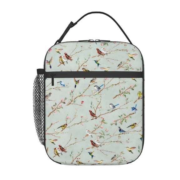 Pring Summer Flannel Lunch Bag Reusable Thermal Lunch Box with Handle for Women and Men