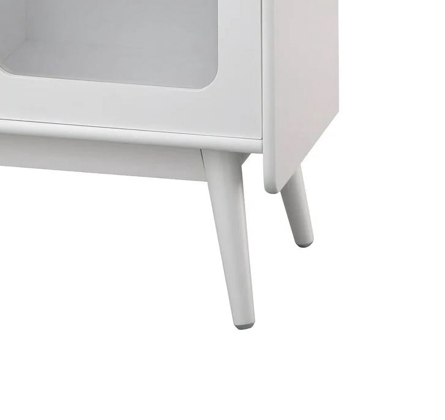 TMS Conlee 47" Vintage Buffet with Three Glass Doors, Two Drawers, and Three Adjustable Shelves, White