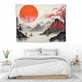 thumbnail image 3 of GOSMITH  Japanese Tapestry, Pink Gray Asian Mount Fuji Cherry Blossoms Sakura FlowerTapestry for Bedroom, Aesthetic Mountain Tapestry Wall Hanging for Bedroom Living Room Outdoor 71x60inches, 3 of 7