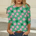 thumbnail image 5 of Xuyuer St Patricks Day Shirt Women 3/4 Sleeve Crew Neck T-Shirts Shamrock Graphic Tees St Patty's Lucky T-Shirt Green Irish Tops Shamrock Lucky T-Shirts Irish Festival Holiday Tee Tops, 5 of 7