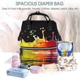 thumbnail image 5 of Daiia Vibrant Color Splash Large Capacity Baby Bag Waterproof Stylish Diaper Bag Mummy Backpack Adjustable Straps Diaper BagBaby Essentials Bag, 5 of 6