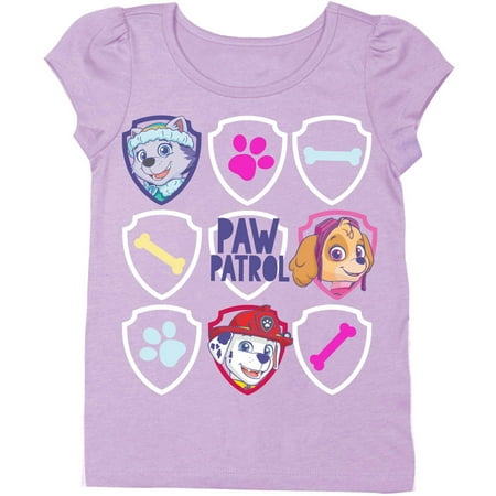 - Toddler Girls' Character Heads Badge Logos Group Shot Short Puff Sleeve Graphic T-Shirt