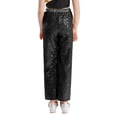 thumbnail image 2 of Sinleey Kids Girls Glitter Sequin Elastic Waist Bell Bottom Pants Hip Hop Performance Disco Party Black 8, 2 of 7