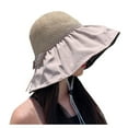 thumbnail image 1 of Sombrero para mujer con protección solar UPF 50+: sombrero plegable de paja para exteriores, revestimiento negro, protección UV para el verano, 1 of 6
